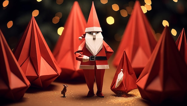 Foto origami de conceito de natal