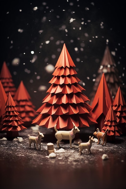 Origami de conceito de Natal