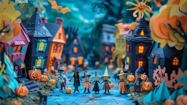 Origami Paper Town Halloween TrickorTreat Essence (Cidade de Papel Origami)