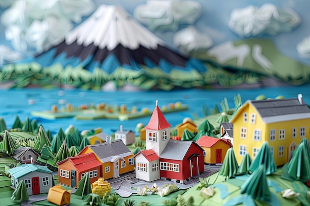 Foto origami puerto varas osorno volcán y el lago llanquihue