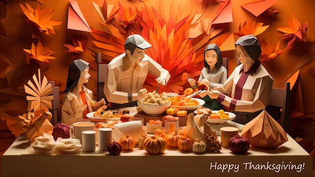 Origami-Thanksgiving-Dinner-Poster