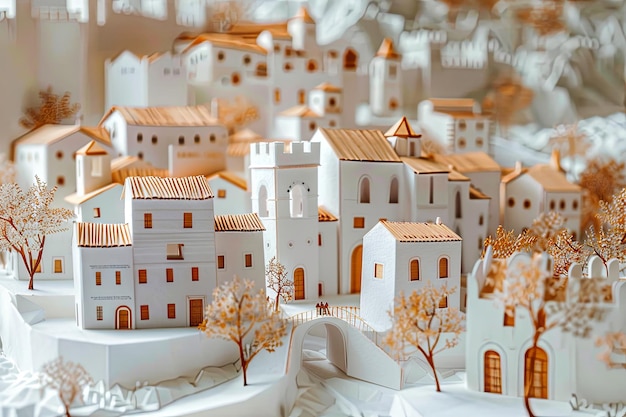 Origami vora romano y legado medieval ciudad de papel