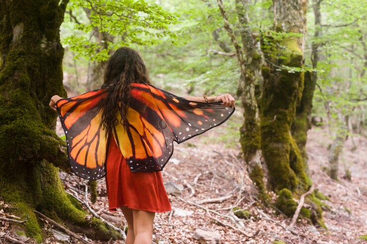Foto origem da mitologia da dríade da floresta da natureza samahin até o dia das bruxas pelos celtas, uma lenda do custome das fadas