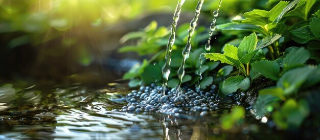 Foto origen del agua de manantial natural