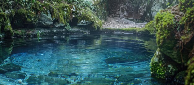 Foto origen del agua de manantial natural