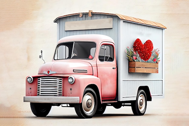 Original Valentine Lieferwagen zum Ausdrucken