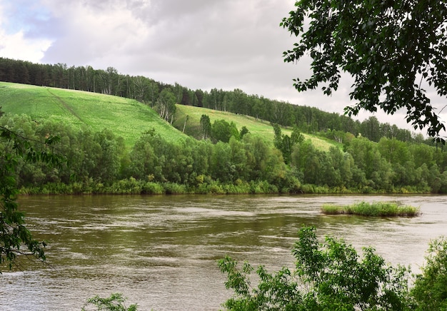 Orilla del río Inya en primavera