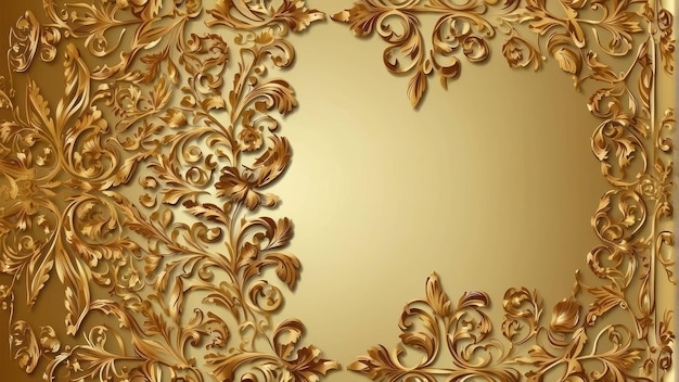 Ornado patrón barroco dorado en un fondo lujoso