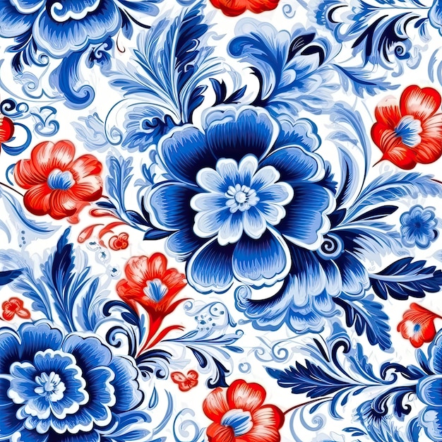 ornamento azulejos eslavos esmaltados patrón de fondo sin costuras gzhel azul ornamento diseño floral mandala árabe
