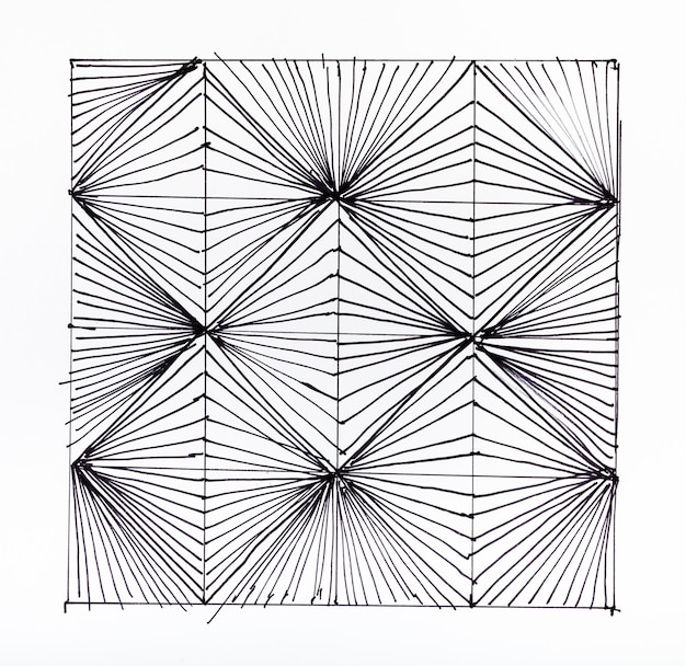 Ornamento en blanco y negro de cubos de contorno