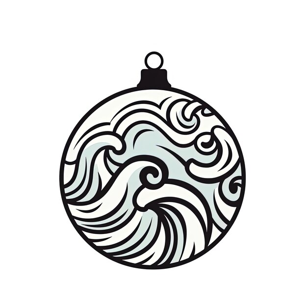 Foto ornamento de bola de navidad en forma de árbol bauble diseño de icono aislado en el estilo de audaz
