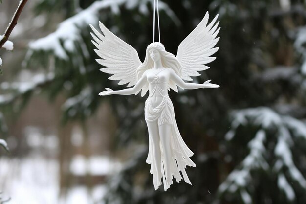 Foto ornamento de anjo mágico da árvore de natal