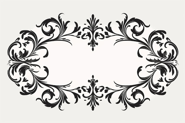 Ornamento de moldura vintage ornamentado preto e branco
