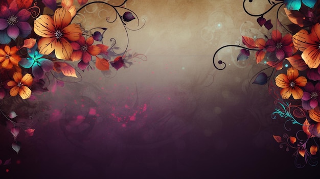 Ornamento decorativo floral de fondo vintage