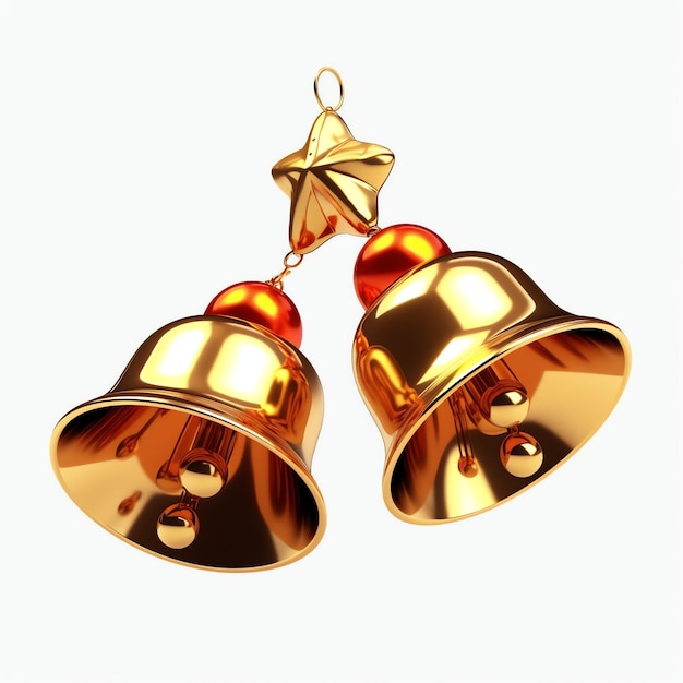 Ornamento decorativo de Navidad con campanas doradas de Navidad o campanas de Jingle Decoración de Navidad