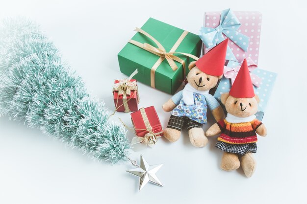 Ornamento e casal lindo urso, Natal decorar no feliz Natal e feliz ano novo