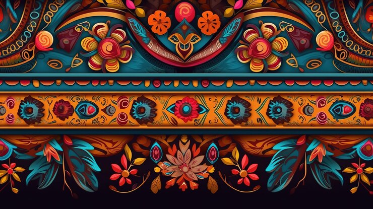 Ornamento étnico Color brillante Generativo Ai