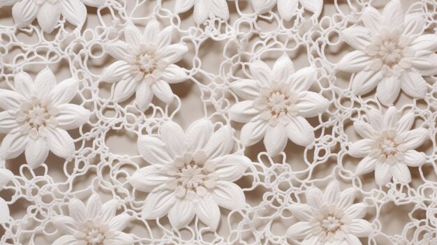 Foto ornamento floral blanco juguetón con detalles ganchados