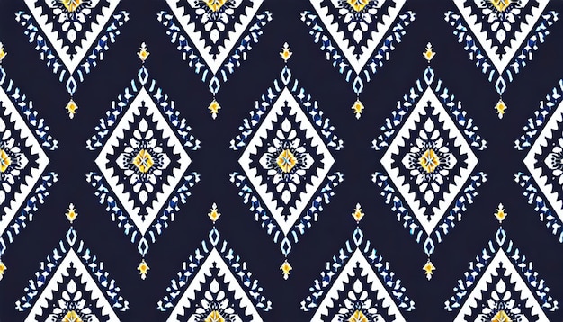 Ornamento folclórico geométrico Ikat Textura étnica tribal Padrão listrado sem costura em estilo asteca