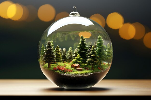 Foto ornamento de globo del árbol de navidad