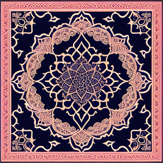 Ornamento islâmico quadrado em islâmico tradicional