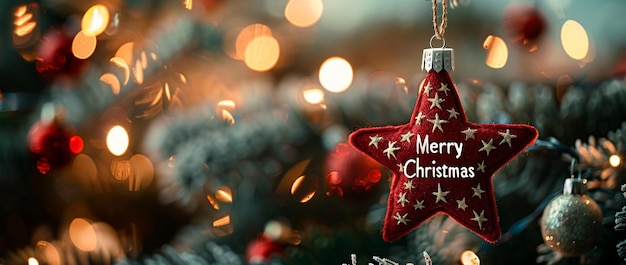 un ornamento de Navidad con un mensaje que dice Feliz Navidad