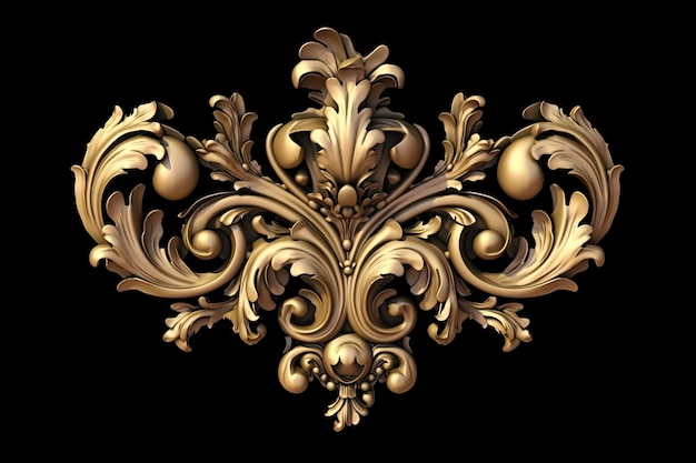 Ornamento de oro vintage barroco dorado