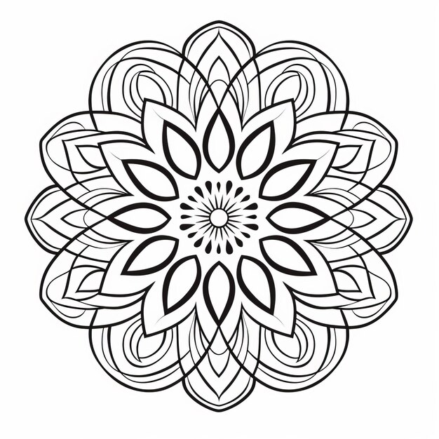 Ornamento simplicidade mandala coloração página