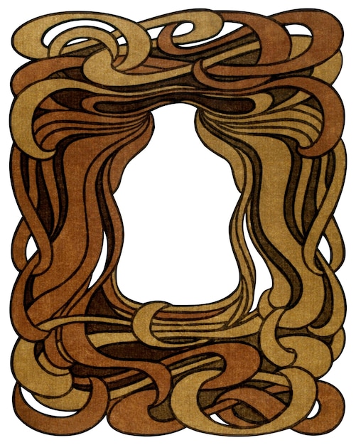 Ornamento vintage marrón marco png fondo transparente remasterizado por rawpixel