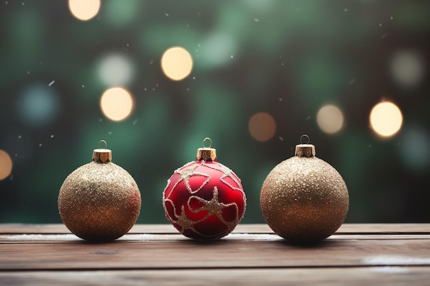 Foto ornamentos de natal e espaço de cópia