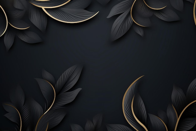 ornamentos dourados de luxo em preto