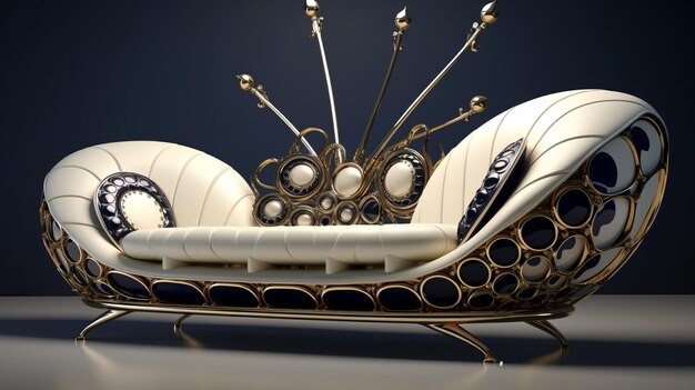 Foto ornamentos opulentos um sofá de fantasia 3d por msegon inc
