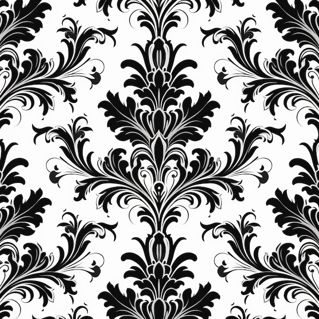 Ornamentos vectoriales de estilo damasco elegante y antiguo sobre un fondo blanco