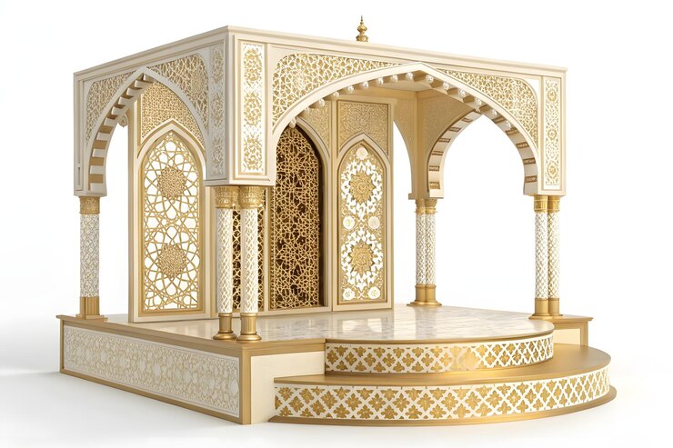 Ornate islamic pavilion 3d render