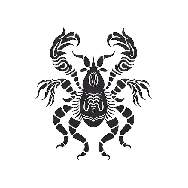 Ornate Skorpion-Ikonen Skorpion Isolierter chinesischer Horoskop Minimaler Skorpionsymbol auf Weiß