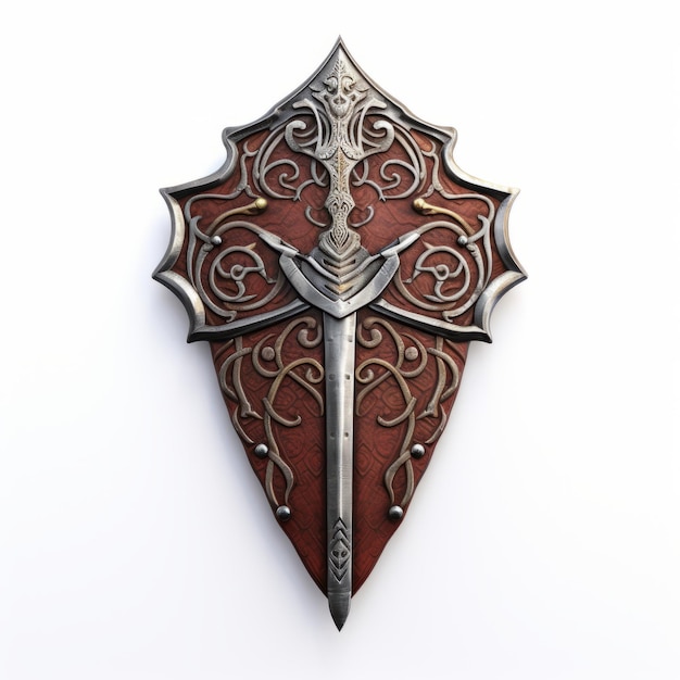Ornate Swordpunk Shield 3d Render Baixa grátis