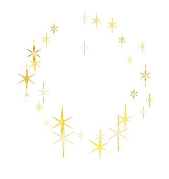 El oro brilla, el polvo, el confeti, la magia, las chispas brillantes, el vector de dispersión, la decoración festiva estrellada.