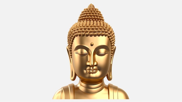 Oro Buda primer plano 3d vector Generativo ai