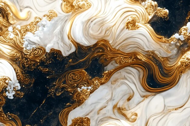 Oro fluido mármol líquido fondo de lujo abstracto