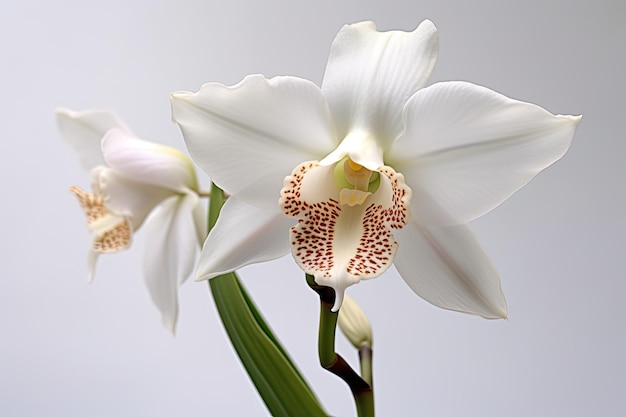 Orquídea branca com uma flor branca no meio