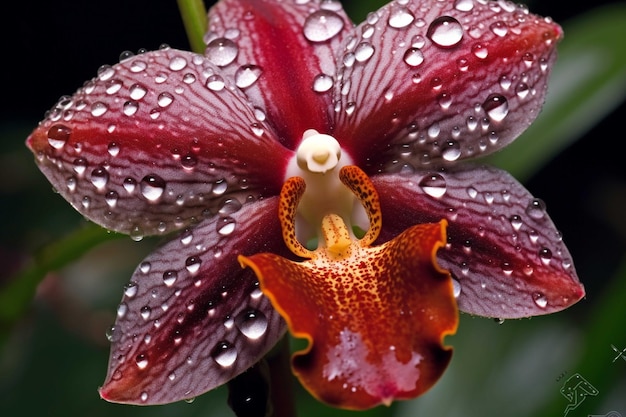 Orquídea branca em um fundo preto Closeup Studio photography