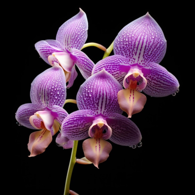 Orquídea científica aislada sobre fondo blanco generada por IA