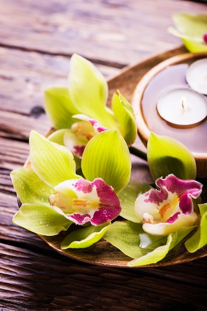 Orquídea e velas