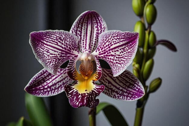 Orquídea roxa vibrante em close-up