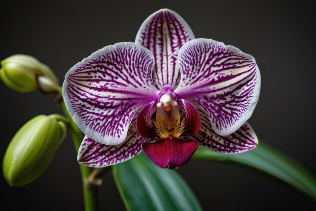 Orquídea roxa vibrante em close-up