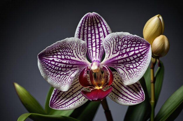 Orquídea roxa vibrante em close-up