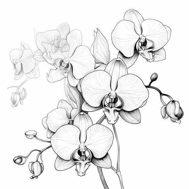 Orquídeas graciosas Desenhos elegantes de flores