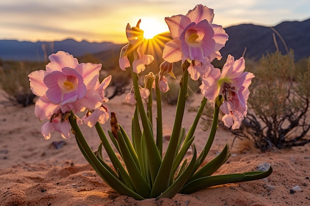 Foto las orquídeas en un paisaje desértico destacan su resiliencia