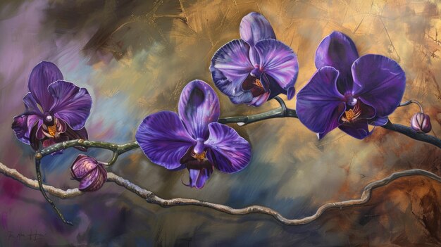 Orquídeas púrpuras IA generativa