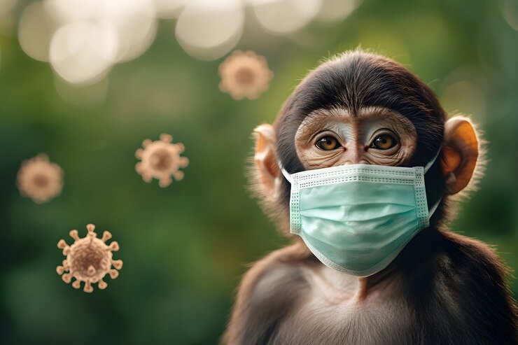 Foto orthopoxvirus do macaco doente células mpox transmissão do vírus da varíola do macaco de animais para humanos